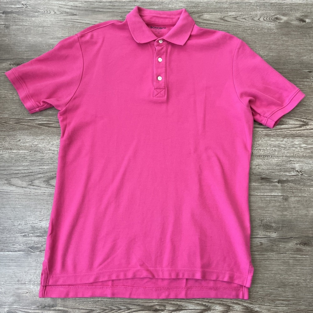 Bonobos Standard Fit Short Sleeve Polo Shirt Pink Mens XSmall